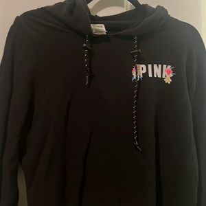 PINK Crop cut out hoodie